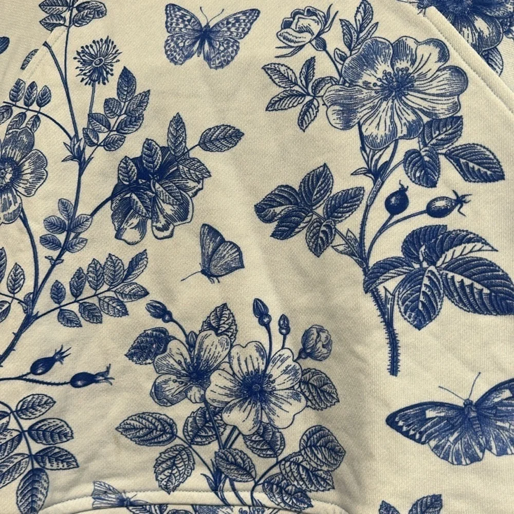 Terez Blue fina china Floral Sweatshirt size 6 new with tags girls pullover top